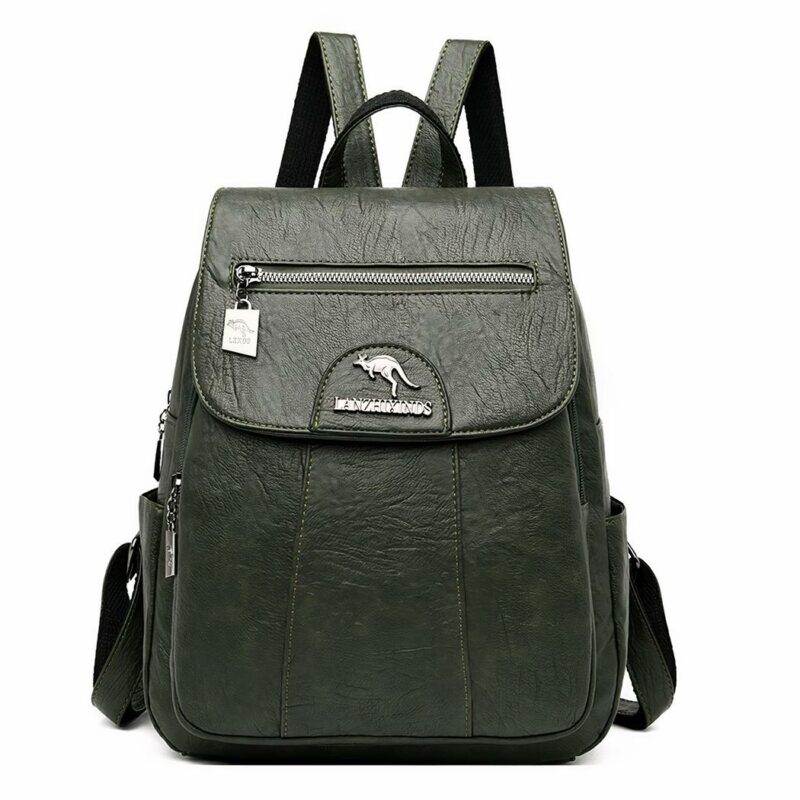 Mochila de piel city para mujer - Verde - Mochila Mochila escolar