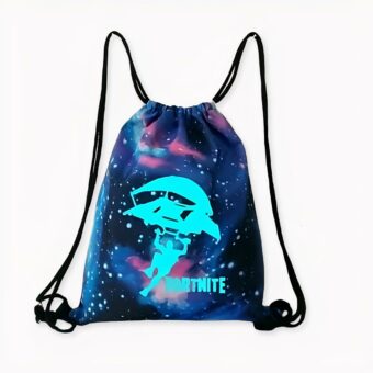 Mochila Fortnite que brilla en la oscuridad - Azul - Bolso Mochila con cordón