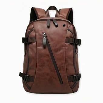 Mochila compacta de cuero - Marrón - Mochila de cuero