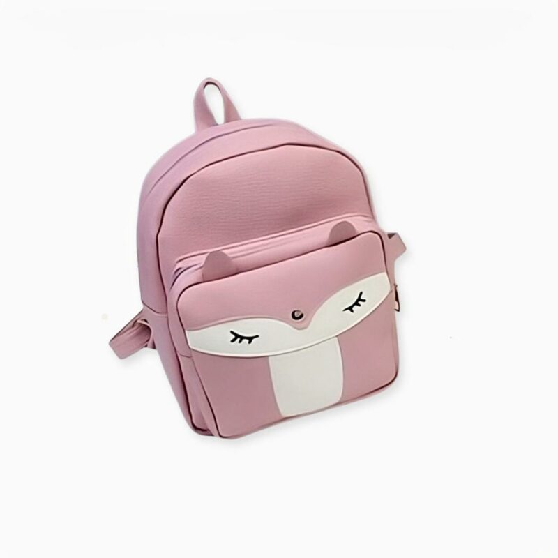 Mochila de piel de zorro rosa. Buena calidad y muy a la moda.