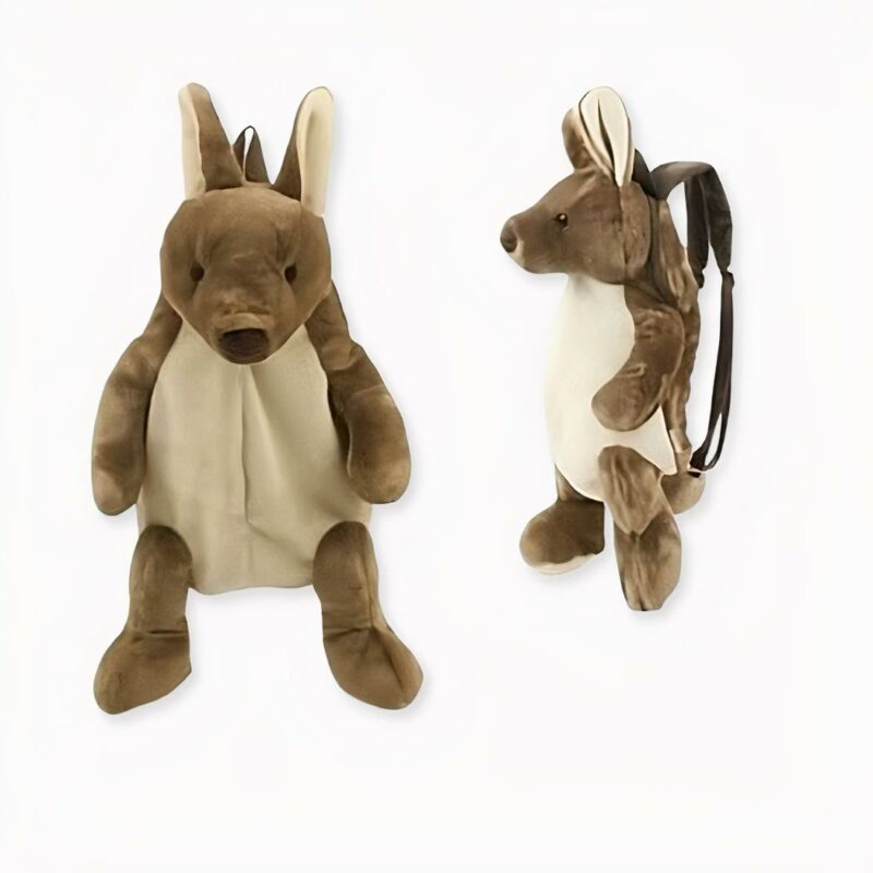 Mochila infantil, conejo de felpa, marrón. Buena calidad y muy de moda.