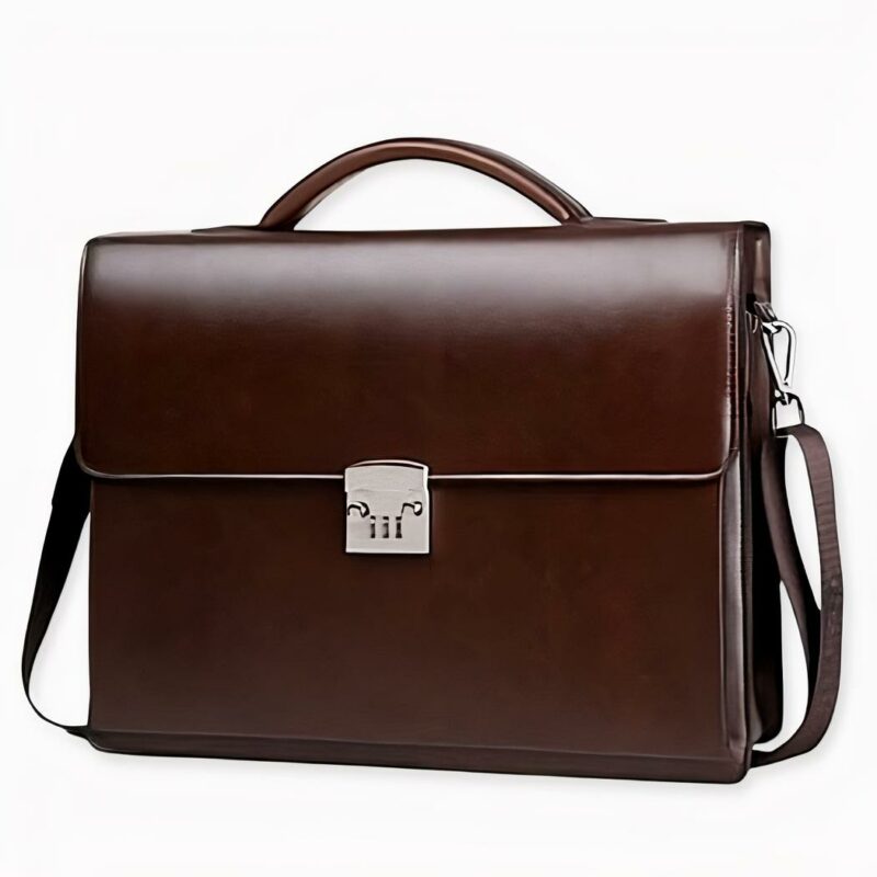 Sac_cartable_classique_homme_2 Bolso satchel clásico para hombre - Marrón - Bolso maletín