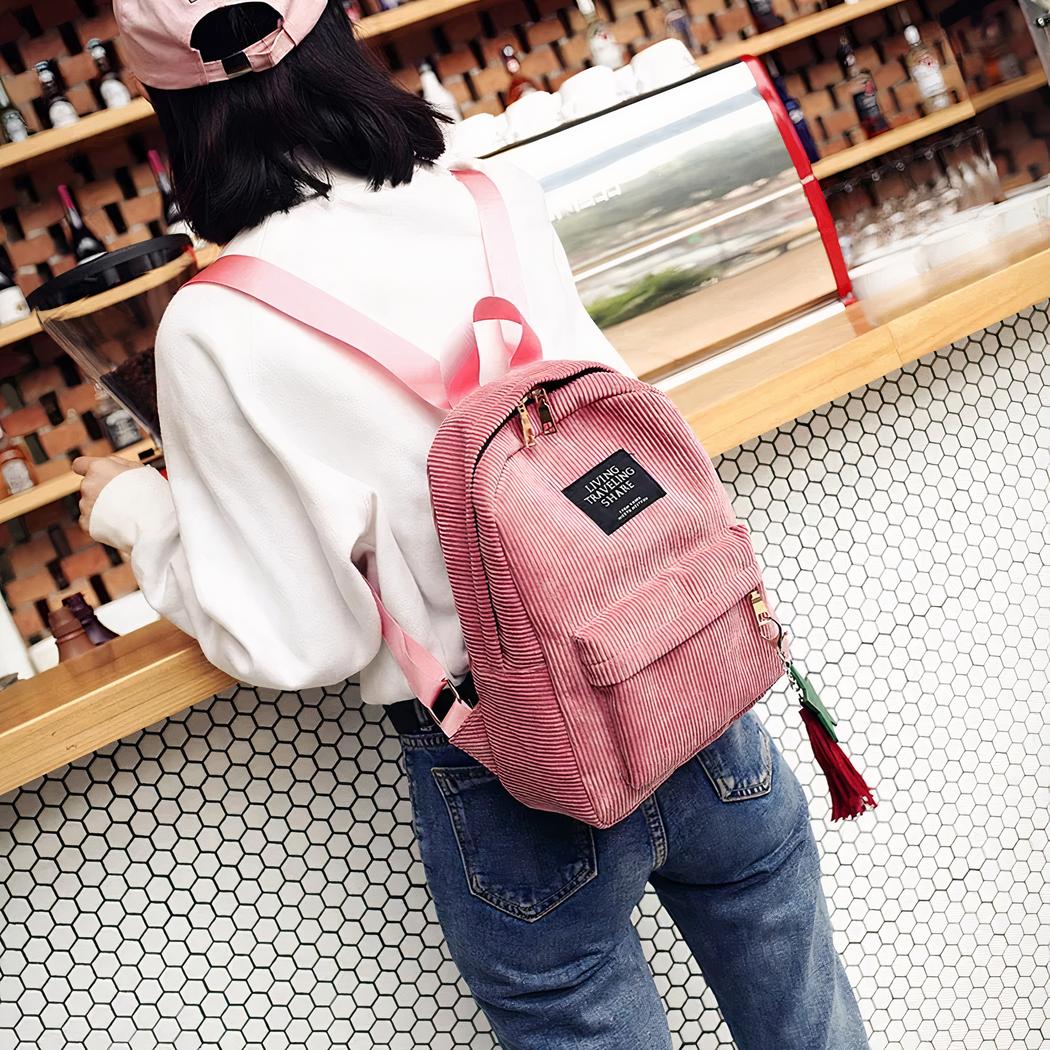 Mochila elegante de pana para mujer - Imagen 11