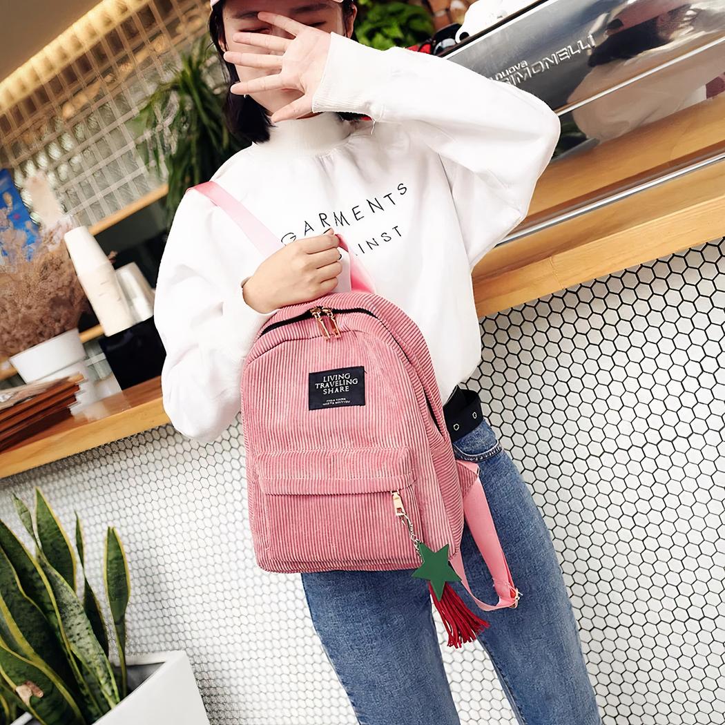 Mochila elegante de pana para mujer - Imagen 17