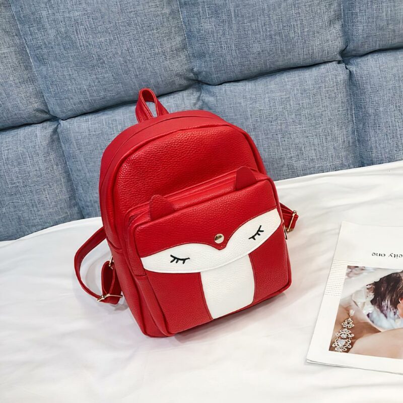 Mochila de piel sintética - Roja - Bolso Mochila