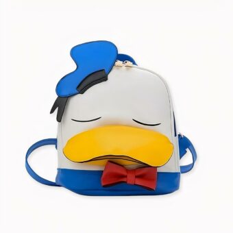 Mochila blanca y azul del Pato Donald. Buena calidad y muy de moda.