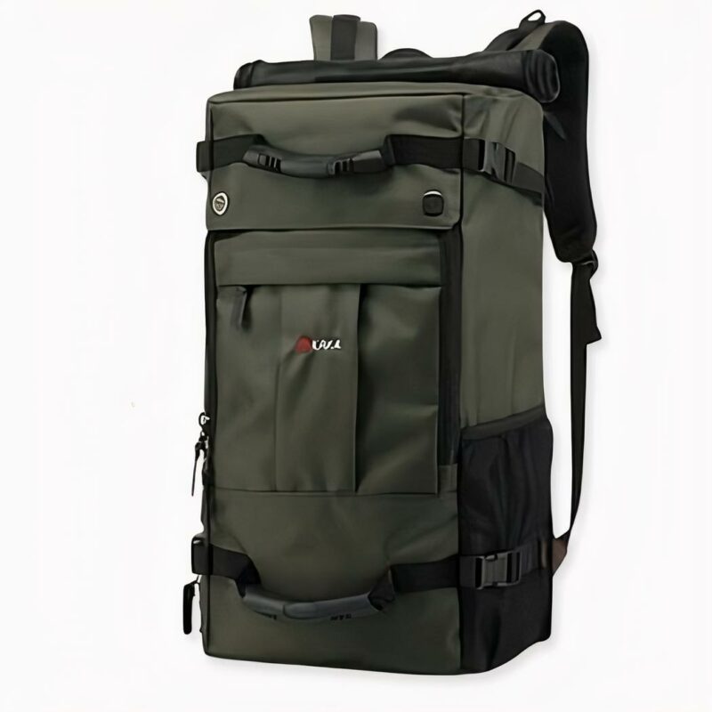 Sac_à_dos_de_voyage_grande_capacité_2 Esta mochila de viaje de gran capacidad es perfecta para viajes de varios días. La bolsa está disponible en dos capacidades, 40 y 50 litros. La bolsa de 40 litros se abre hacia un lado y la de 50 litros se abre por completo. Una bolsa polivalente y multiusos con muchos bolsillos.