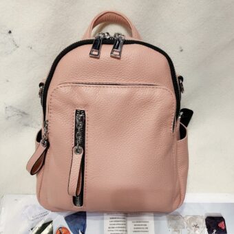 Mochila pequeña de cuero - Rosa - Bolso de cuero