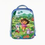 Mochila Dora de camino al colegio. Buena calidad y muy práctica.