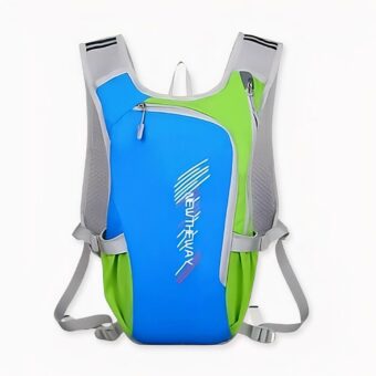 Mochila de hidratación isotérmica de 10L azul y verde con tirantes ajustables
