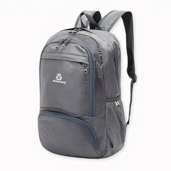 Mochila plegable de nylon: impermeable y ligera - Gris - Mochila de senderismo Mochila