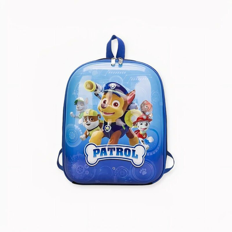 Mochila escolar Patrulla azul con estampado. Buena calidad y muy de moda.