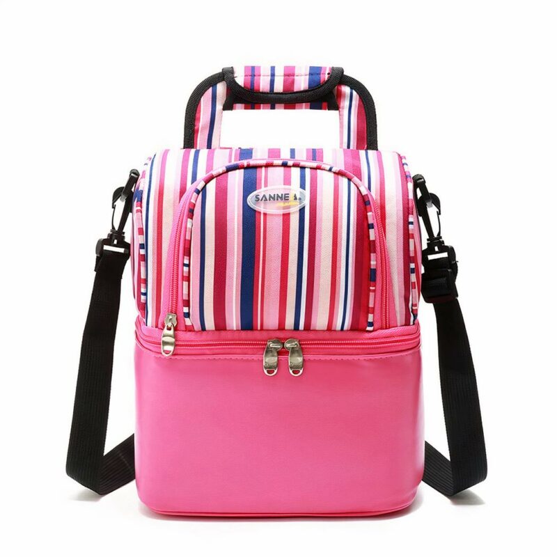 Bolso bandolera isotérmico de doble capa - Rosa - Bolsa fiambrera