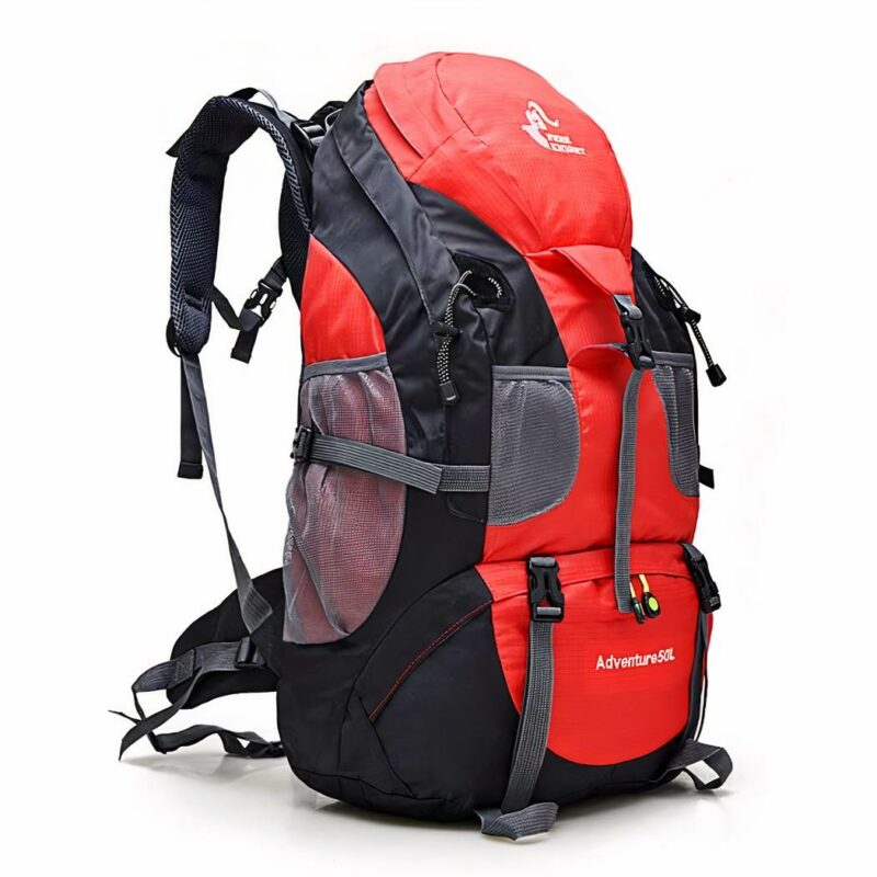 Mochila de senderismo, 50L - Rojo - Mochila de senderismo Mochila