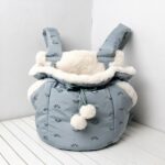 Mochila de transporte semicerrada para cachorro y gato - Azul, M - Perro Gato