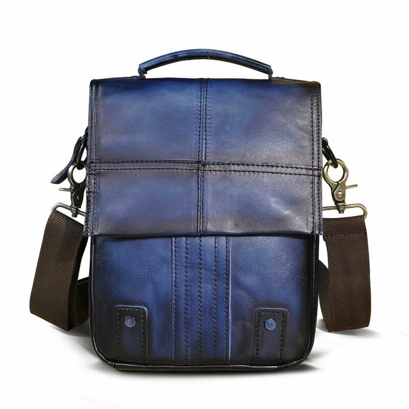 Bolso bandolera de piel - Azul - Bolso mensajero Bolso
