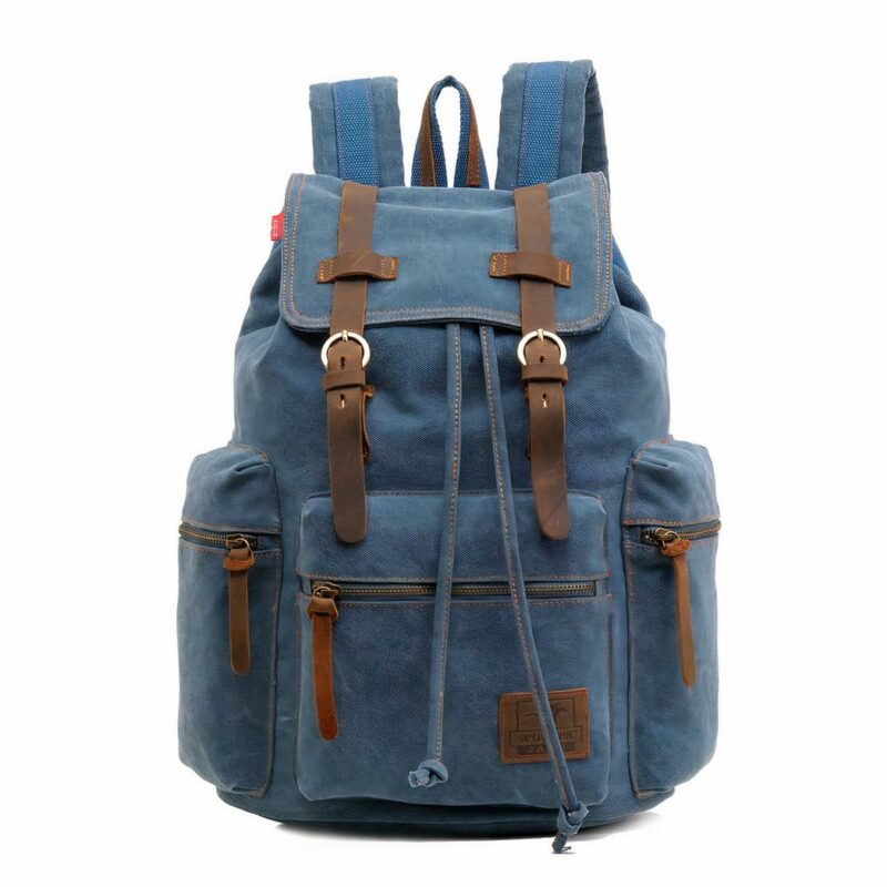 Mochila de lona para hombre - Azul - Mochila Mochila escolar