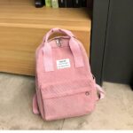 Mochila de pana para ordenador de mujer - Rosa - Mochila escolar Mochila