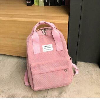 Mochila de pana para ordenador de mujer - Rosa - Mochila escolar Mochila