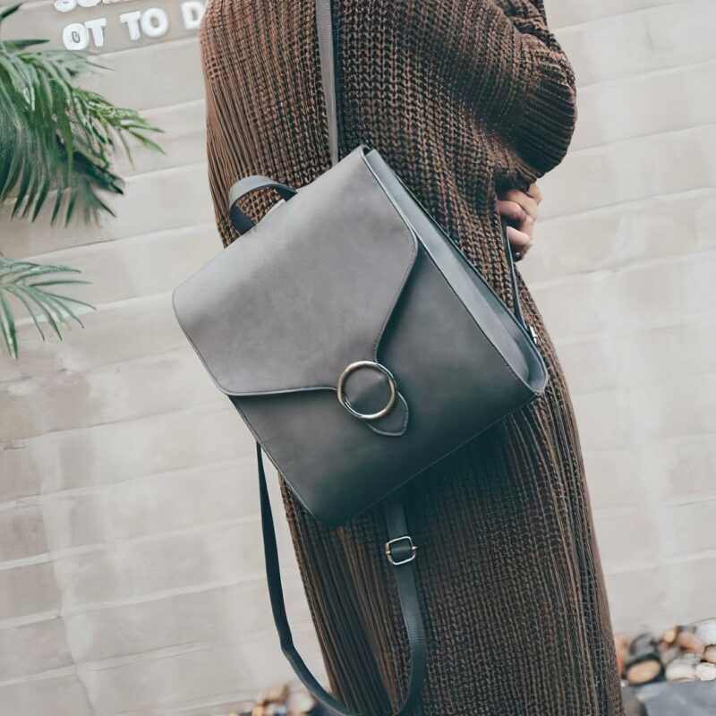 Mochila retro para mujer - Gris - Arrivée Sac à dos