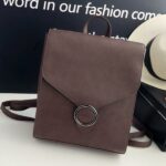 Mochila retro para mujer - Marrón - Mochila de piel