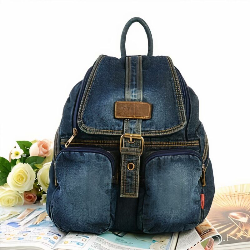 Mochila imitación denim - Azul marino - Mochila Mochila escolar