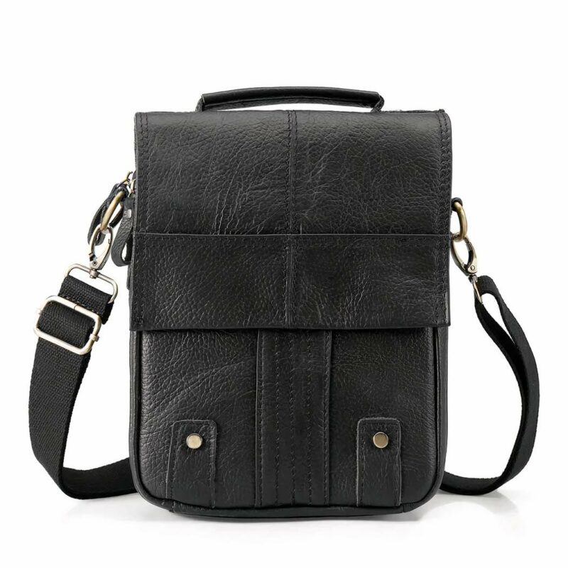 Bolso bandolera de piel - Negro - Bolso de mano