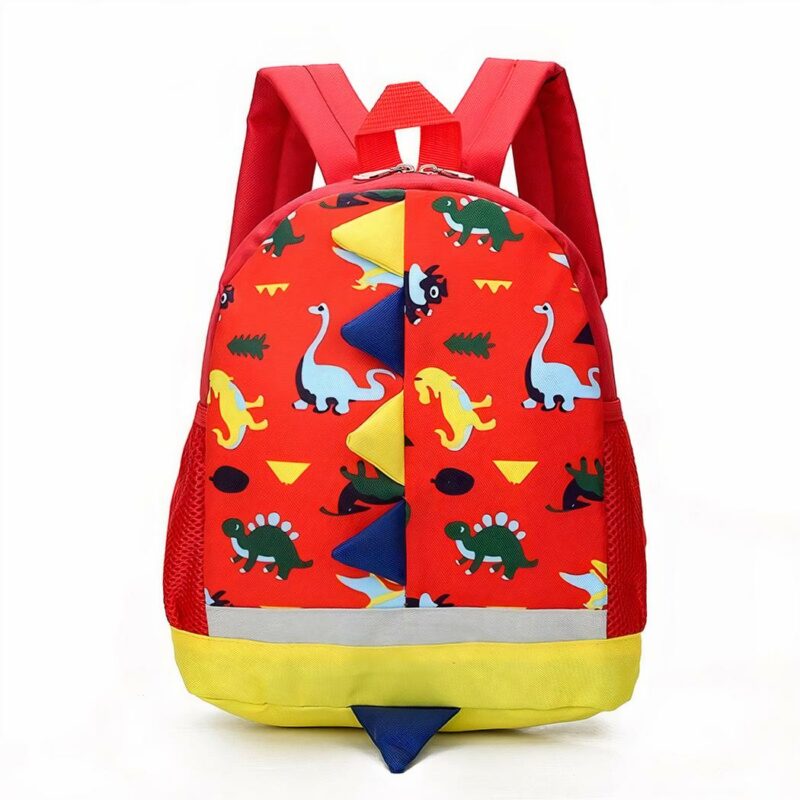Mochila infantil con estampado de dinosaurios - Rojo - Mochila escolar Mochila