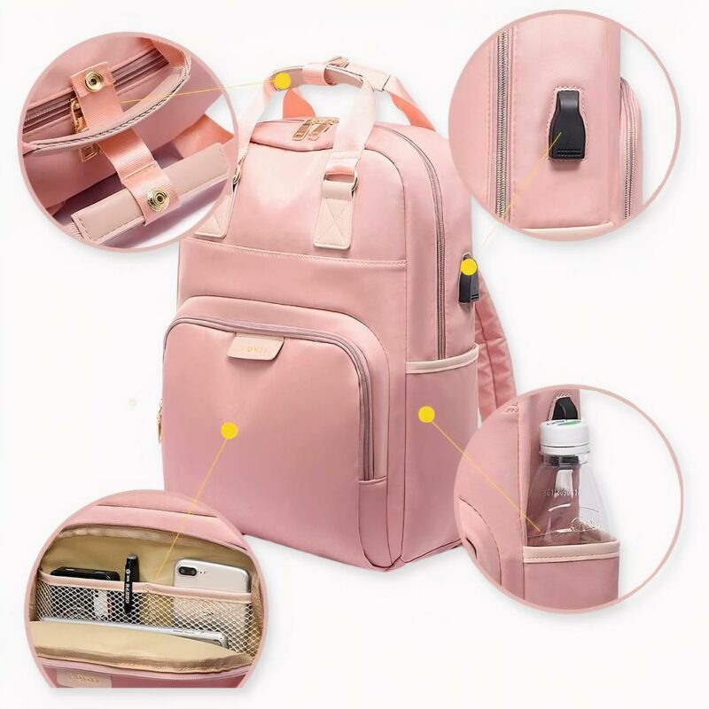 La mochila ideal para mujeres o chicas jóvenes a las que les encanta pasear por la ciudad. Esta bonita mochila para mujer de estilo urbano le dará un aspecto fresco y moderno. Su gran capacidad facilita el transporte de todas sus cosas. Ordenador portátil, smartphone, gafas... todo cabrá en esta mochila de moda, que también es práctica para viajar.