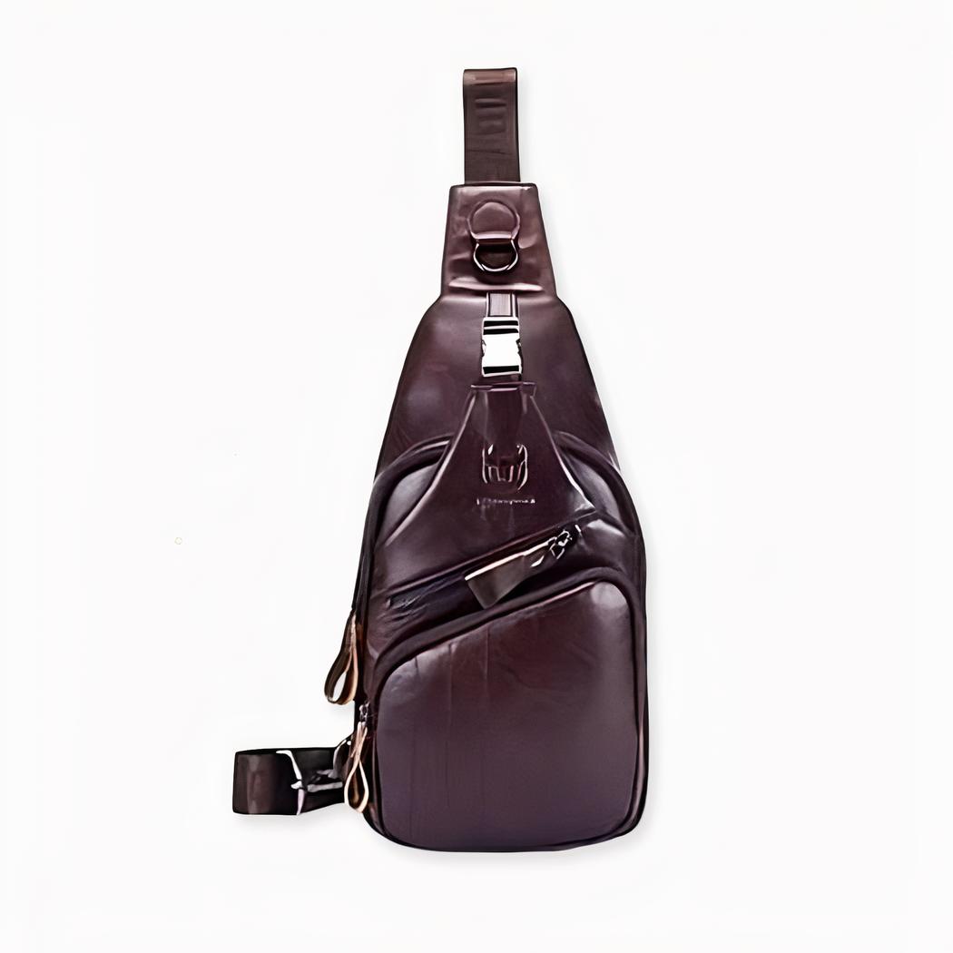 Cartera vintage de cuero - Marrón - CAPITAINE DE TAUREAU Bolso de hombro