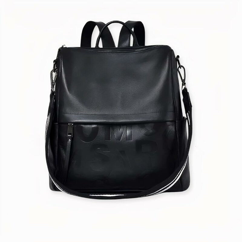 IMG_sac-dos-cuir-noir-1F ¡Una elegante mochila para mujer a la que las fashionistas no podrán resistirse! Lleve sus imprescindibles con estilo en esta magnífica mochila de piel de vacuno. Le encantará su aspecto brillante y suave y su durabilidad. La gran capacidad de esta mochila le permitirá llevar consigo todo lo que necesite.