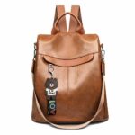Mochila multifunción de mujer en cuero PU - Marrón - Mochila Mochila antirrobo