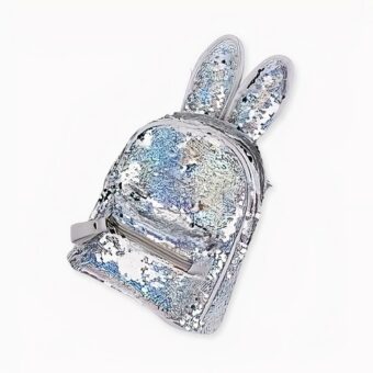 Mochila de purpurina con orejas de conejo - Plata - Mochila infantil Producto.
