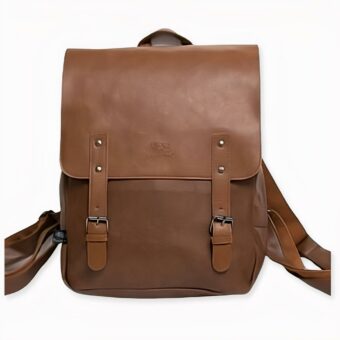 Mochila compacta de cuero PU - Naranja - Bolso tote vegano