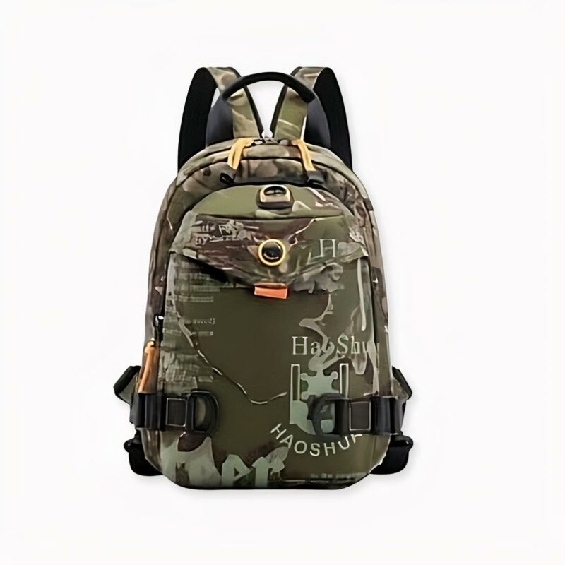 Mochila compacta y elegante para hombre - Verde militar - Bandolera Bolsa