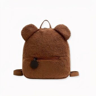 Mochila escolar infantil de forro polar - Marrón - Mochila osito. Buena calidad y muy de moda.