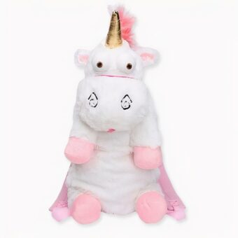 Mochila de felpa con forma de unicornio, de buena calidad y muy de moda.