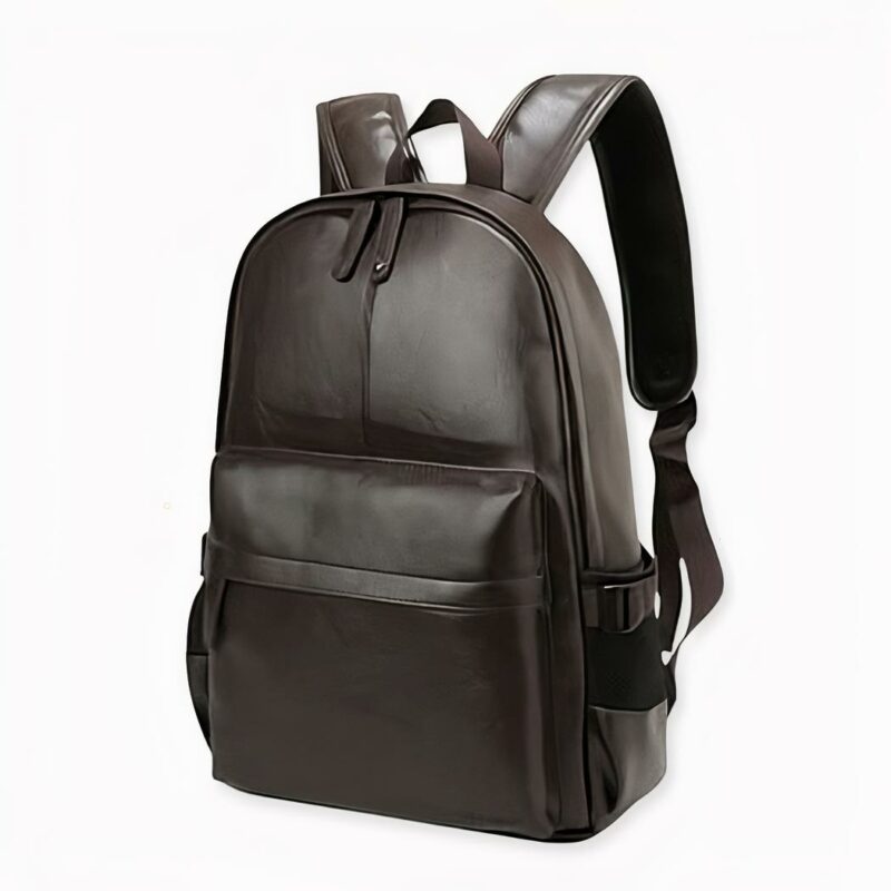 Mochila casual de cuero para hombre - Marrón - Mochila para portátil Mochila