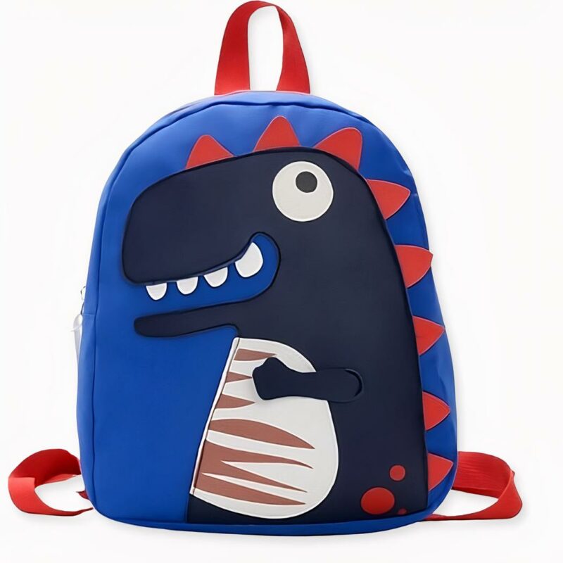 Mochila infantil con motivo de dinosaurio kawaii - Azul. Buena calidad y muy de moda.