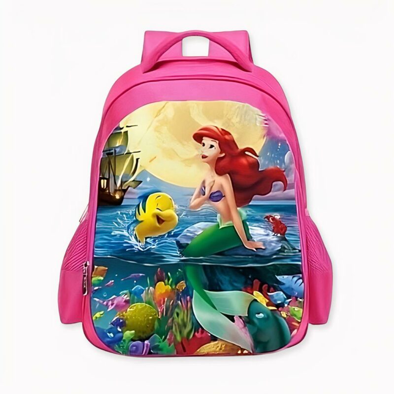 Mochila La Sirenita para niñas. Ariel verde de La Sirenita. Buena calidad y muy práctica.