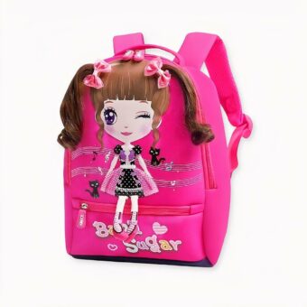 Mochila escolar de dibujos animados para niñas - Fushia - Mochila para niñas Mochila escolar