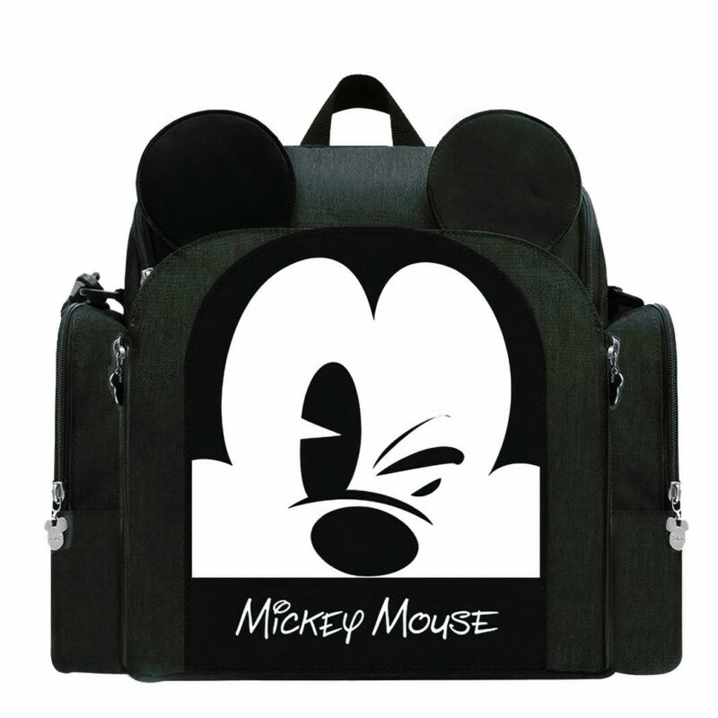 Bolsa para pañales Mickey Baby - Negra - Bolsa cambiador de pañales