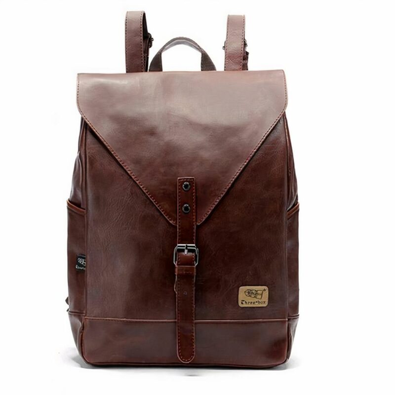 Mochila elegante de cuero para mujer - Marrón - Mochila Mochila escolar