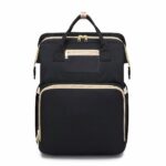 Mochila con cuna plegable - Negra - Bolso cambiador Bolsa