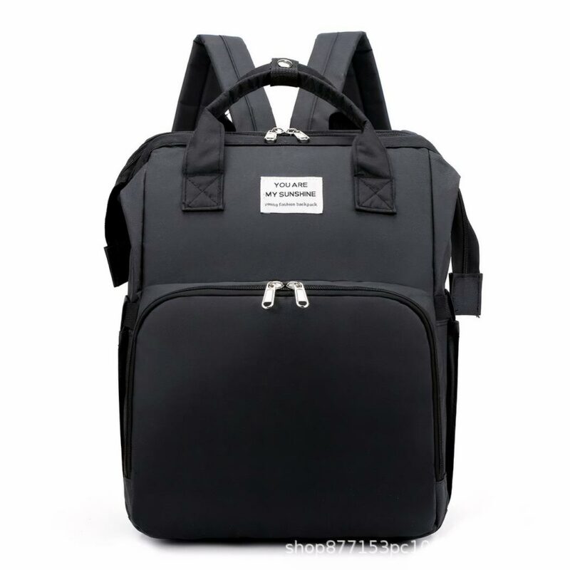 Bolso cuna plegable portátil para mamá - Negro - Bolso cambiador de pañales