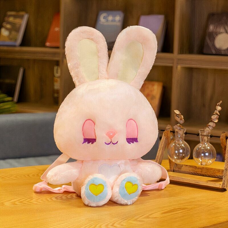 Mochila infantil de peluche conejo - Rosa - Peluche Ángel Conejo