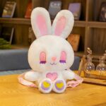Mochila infantil de peluche conejo - Blanco - Peluche Ángel Conejo