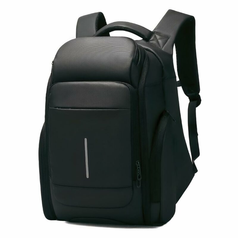 Mochila de viaje grande de PVC negro - Mochila Mochila para portátil