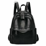 Mochila de mujer estilo vintage en cuero PU - Negro - Mochila Mochila escolar