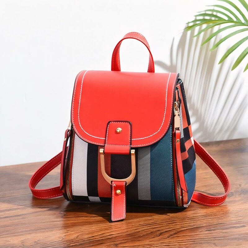 Mochila vintage multicolor - Roja - Mochilas Bolsos